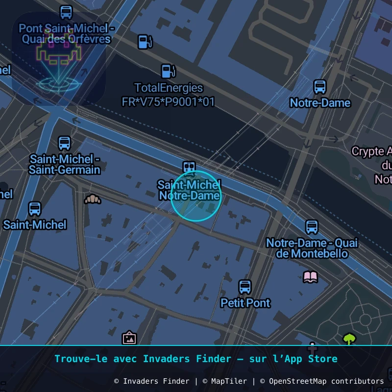 Zone approximative de l'invader PA_874, dans le quartier 5e arrondissement de Paris à Paris. Emplacement exact disponible dans l'app Invaders Finder.