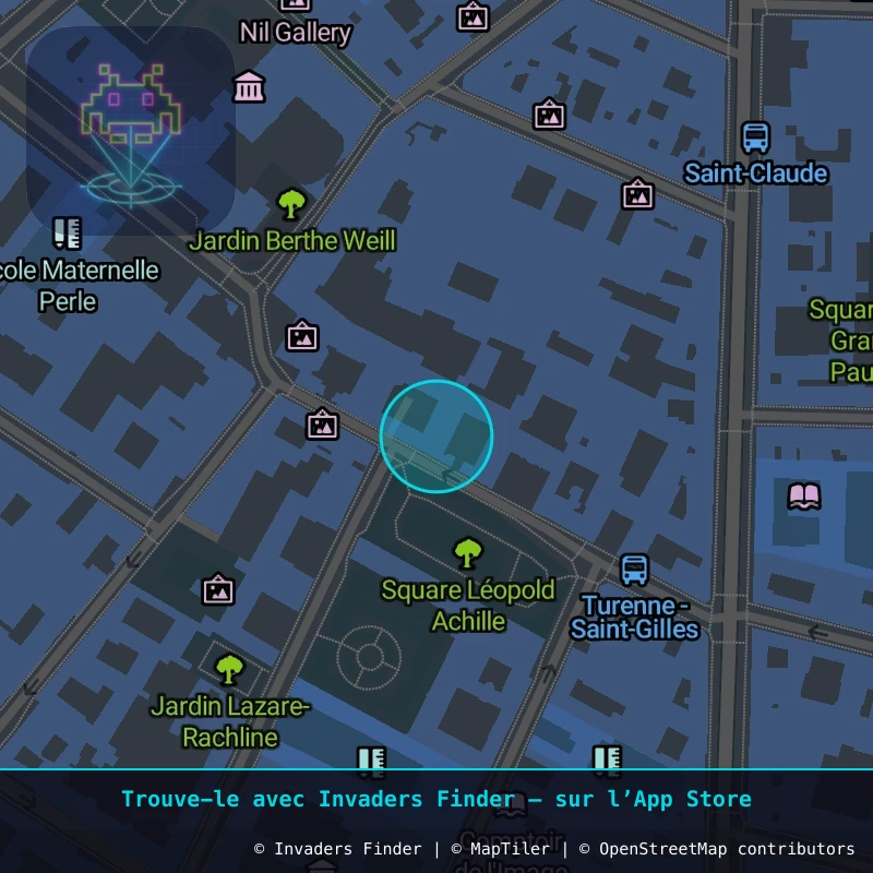 Zone approximative de l'invader PA_878, dans le quartier 3e arrondissement de Paris à Paris. Emplacement exact disponible dans l'app Invaders Finder.