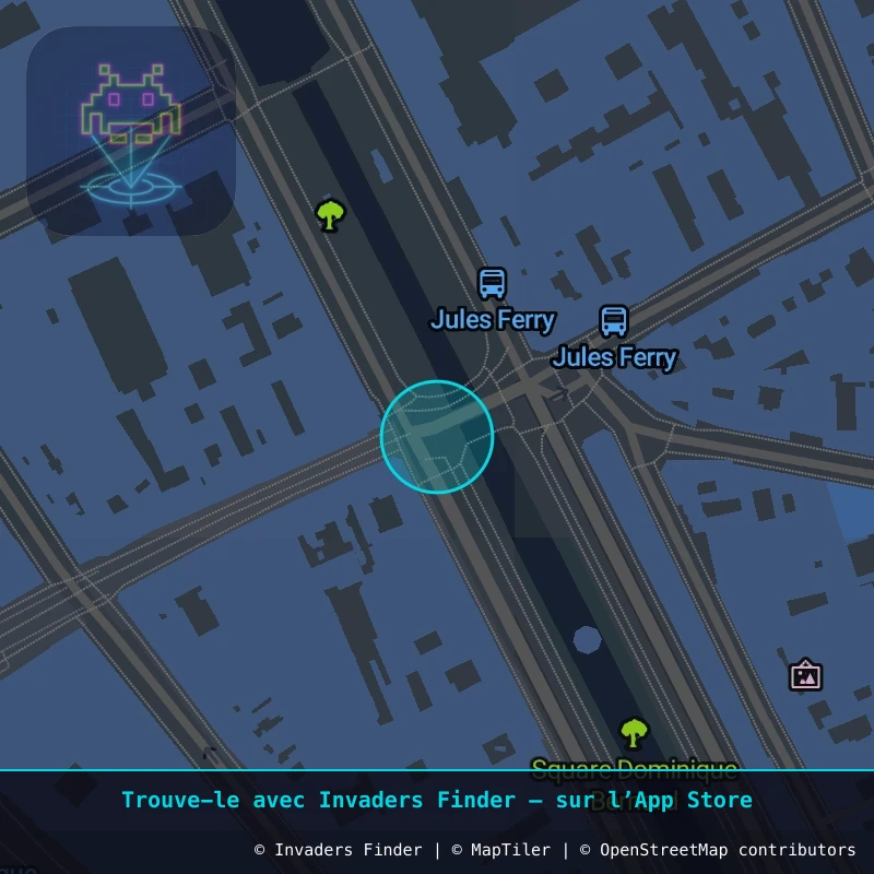 Zone approximative de l'invader PA_882, dans le quartier 11e arrondissement de Paris à Paris. Emplacement exact disponible dans l'app Invaders Finder.