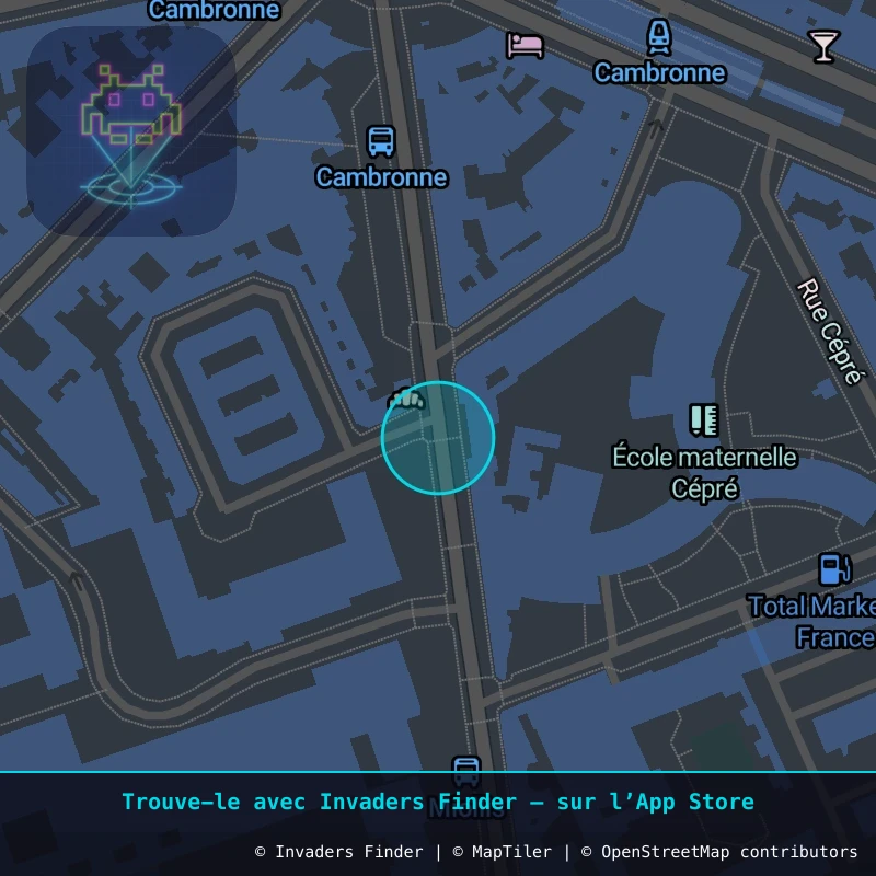 Zone approximative de l'invader PA_902, dans le quartier 15e arrondissement de Paris à Paris. Emplacement exact disponible dans l'app Invaders Finder.