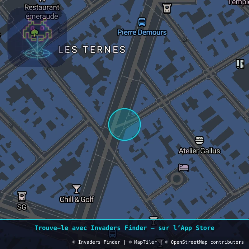 Zone approximative de l'invader PA_916, dans le quartier 17e arrondissement de Paris à Paris. Emplacement exact disponible dans l'app Invaders Finder.