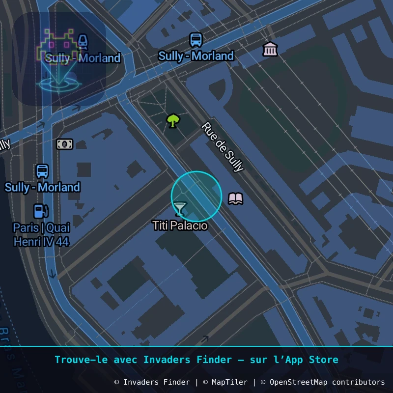 Approximate area of invader PA_925, in the 4th arrondissement, Paris area of Paris. Exact location available in the Invaders Finder app.