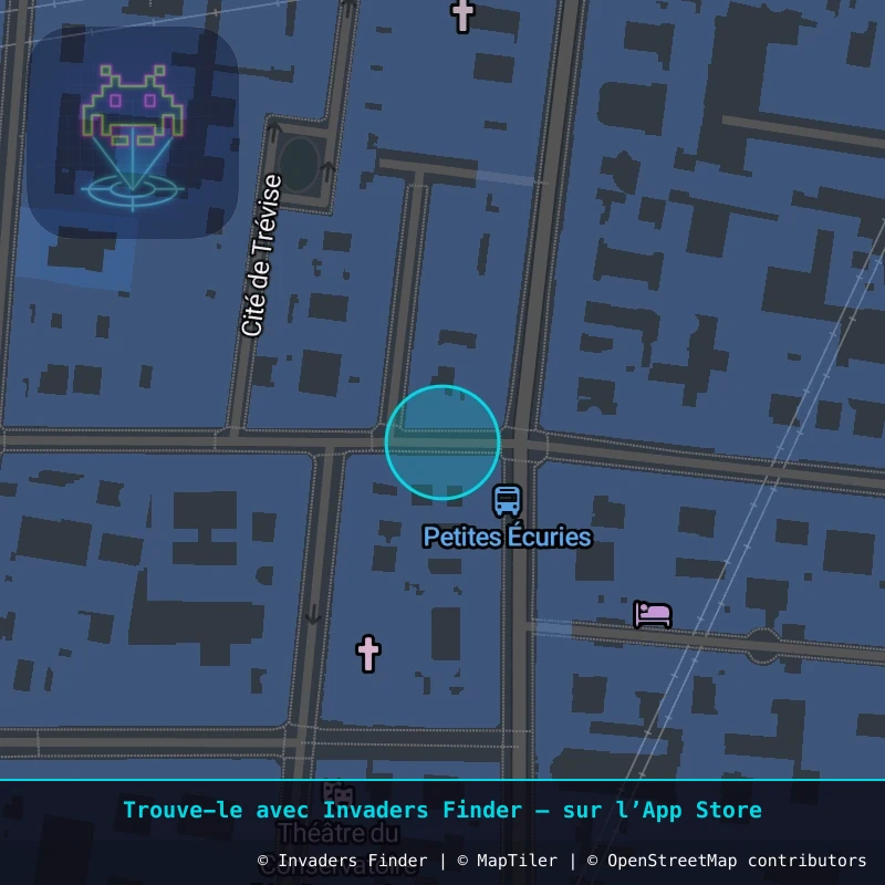 Zone approximative de l'invader PA_931, dans le quartier 9e arrondissement de Paris à Paris. Emplacement exact disponible dans l'app Invaders Finder.