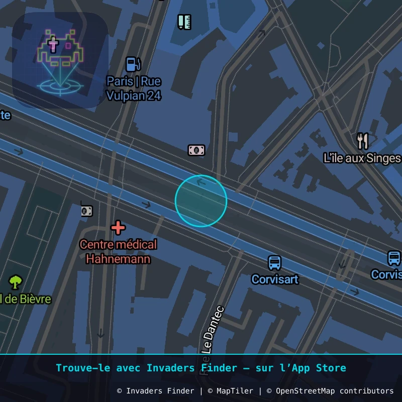 Zone approximative de l'invader PA_937, dans le quartier 13e arrondissement de Paris à Paris. Emplacement exact disponible dans l'app Invaders Finder.