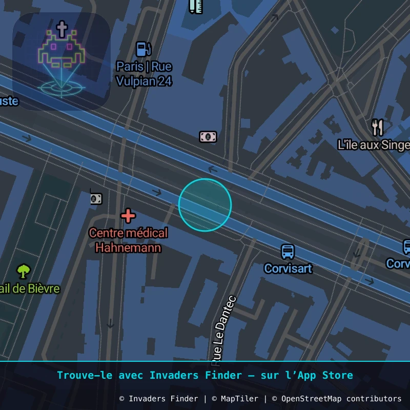 Zone approximative de l'invader PA_938, dans le quartier 13e arrondissement de Paris à Paris. Emplacement exact disponible dans l'app Invaders Finder.