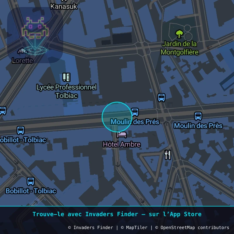 Zone approximative de l'invader PA_942, dans le quartier 13e arrondissement de Paris à Paris. Emplacement exact disponible dans l'app Invaders Finder.
