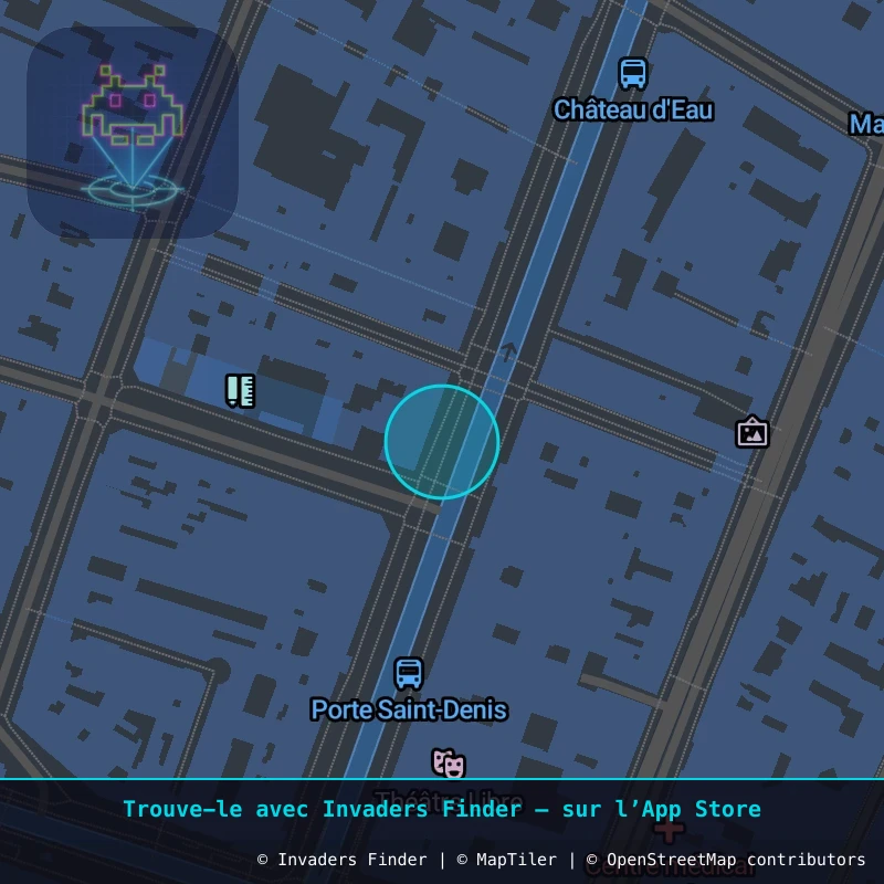 Zone approximative de l'invader PA_946, dans le quartier 10e arrondissement de Paris à Paris. Emplacement exact disponible dans l'app Invaders Finder.