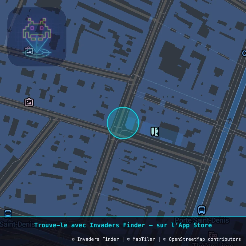 Zone approximative de l'invader PA_948, dans le quartier 10e arrondissement de Paris à Paris. Emplacement exact disponible dans l'app Invaders Finder.