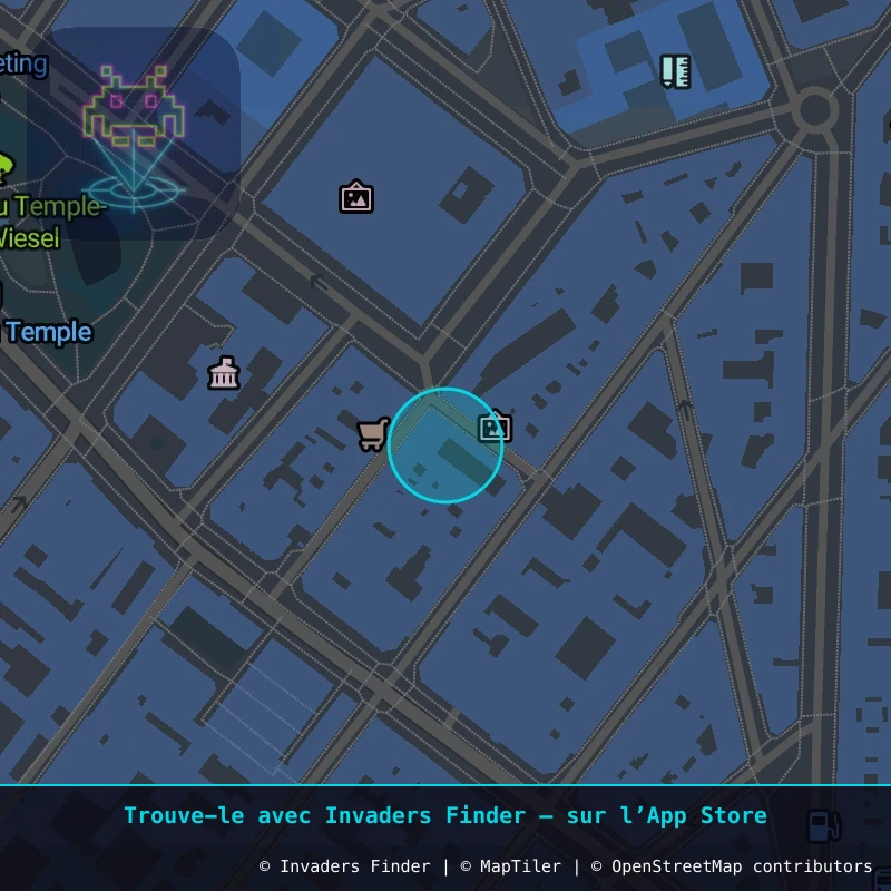 Zone approximative de l'invader PA_959, dans le quartier 3e arrondissement de Paris à Paris. Emplacement exact disponible dans l'app Invaders Finder.