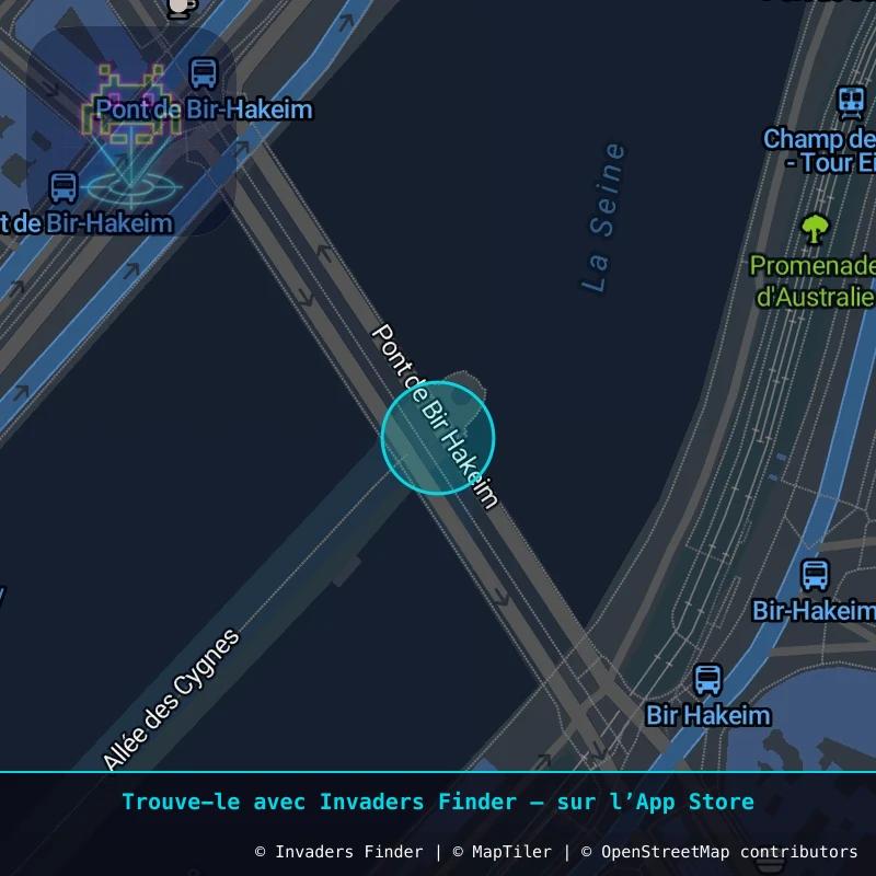 Zone approximative de l'invader PA_966, dans le quartier 15e arrondissement de Paris à Paris. Emplacement exact disponible dans l'app Invaders Finder.