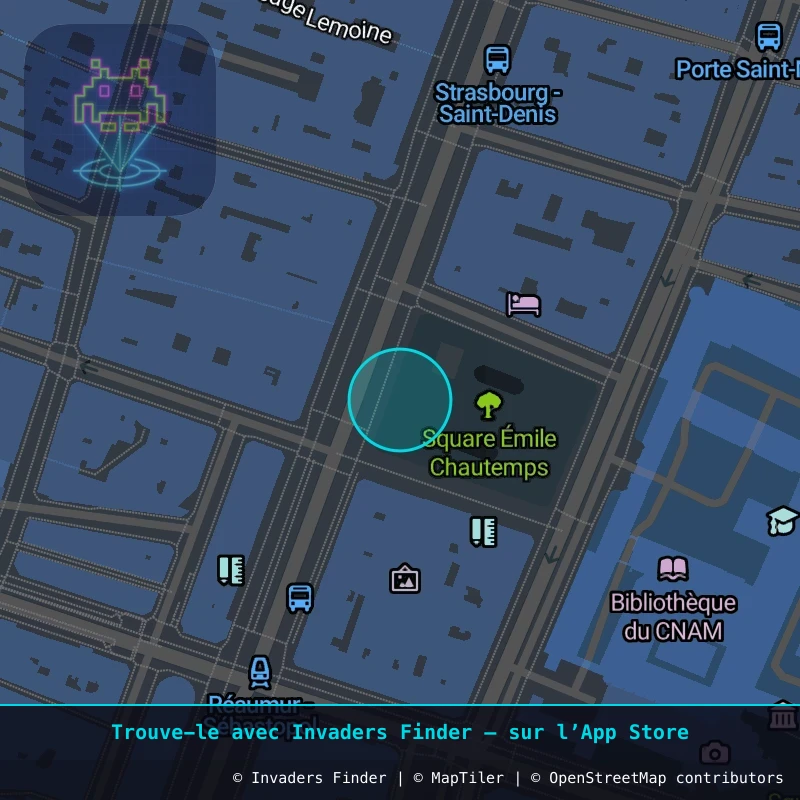 Zone approximative de l'invader PA_973, dans le quartier 3e arrondissement de Paris à Paris. Emplacement exact disponible dans l'app Invaders Finder.