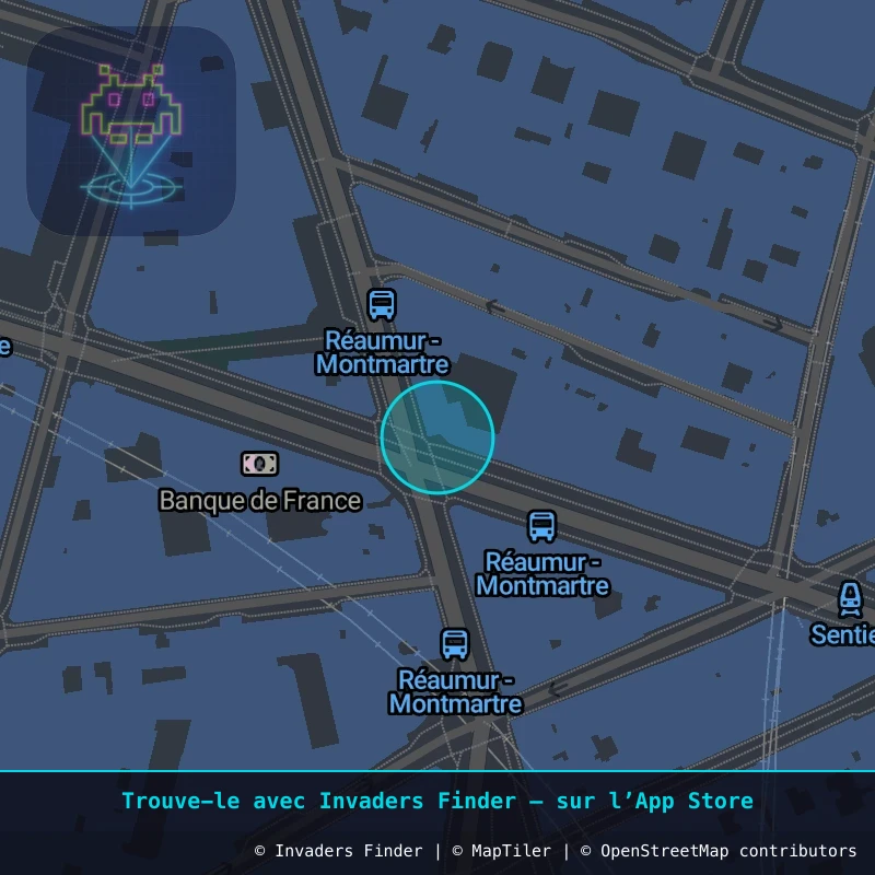 Zone approximative de l'invader PA_976, dans le quartier 2e arrondissement de Paris à Paris. Emplacement exact disponible dans l'app Invaders Finder.