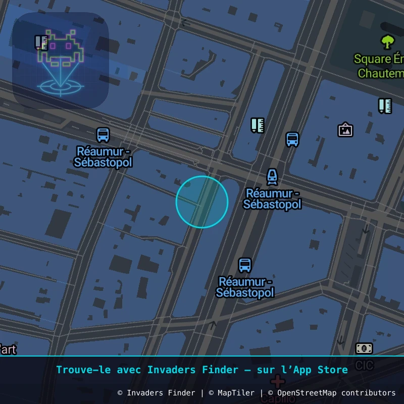 Zone approximative de l'invader PA_977, dans le quartier 2e arrondissement de Paris à Paris. Emplacement exact disponible dans l'app Invaders Finder.