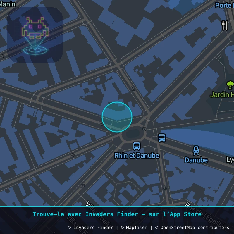 Zone approximative de l'invader PA_984, dans le quartier 19e arrondissement de Paris à Paris. Emplacement exact disponible dans l'app Invaders Finder.