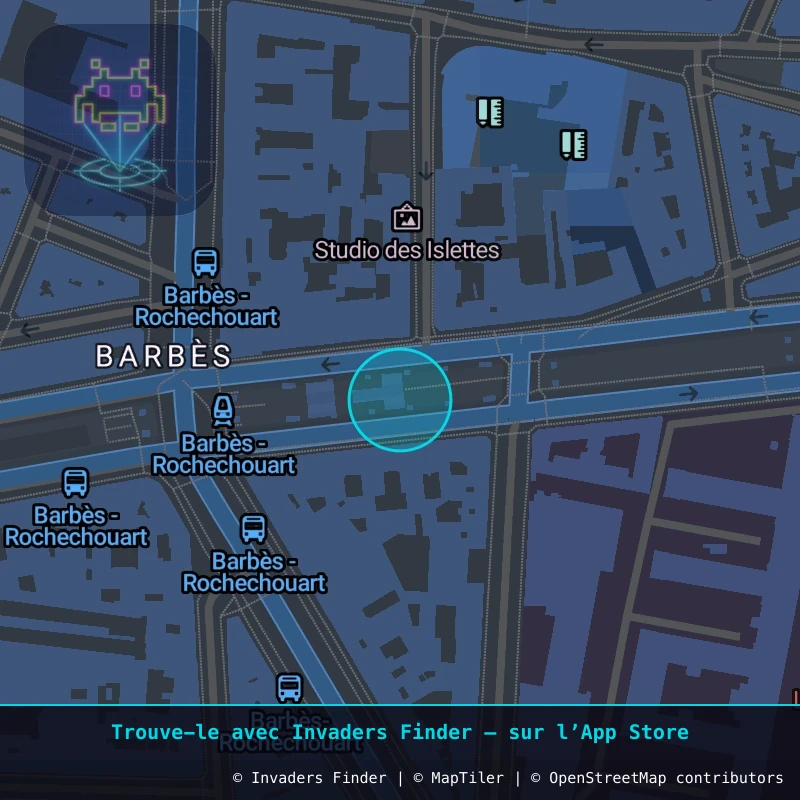 Zone approximative de l'invader PA_988, dans le quartier 10e arrondissement de Paris à Paris. Emplacement exact disponible dans l'app Invaders Finder.