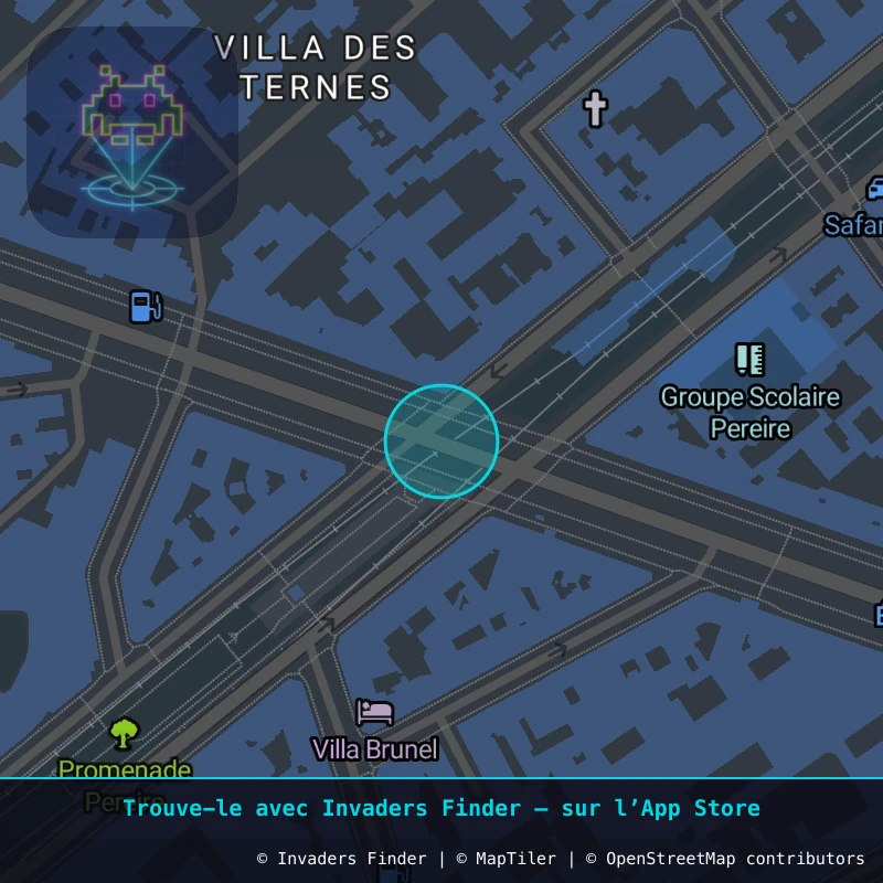 Zone approximative de l'invader PA_996, dans le quartier 17e arrondissement de Paris à Paris. Emplacement exact disponible dans l'app Invaders Finder.