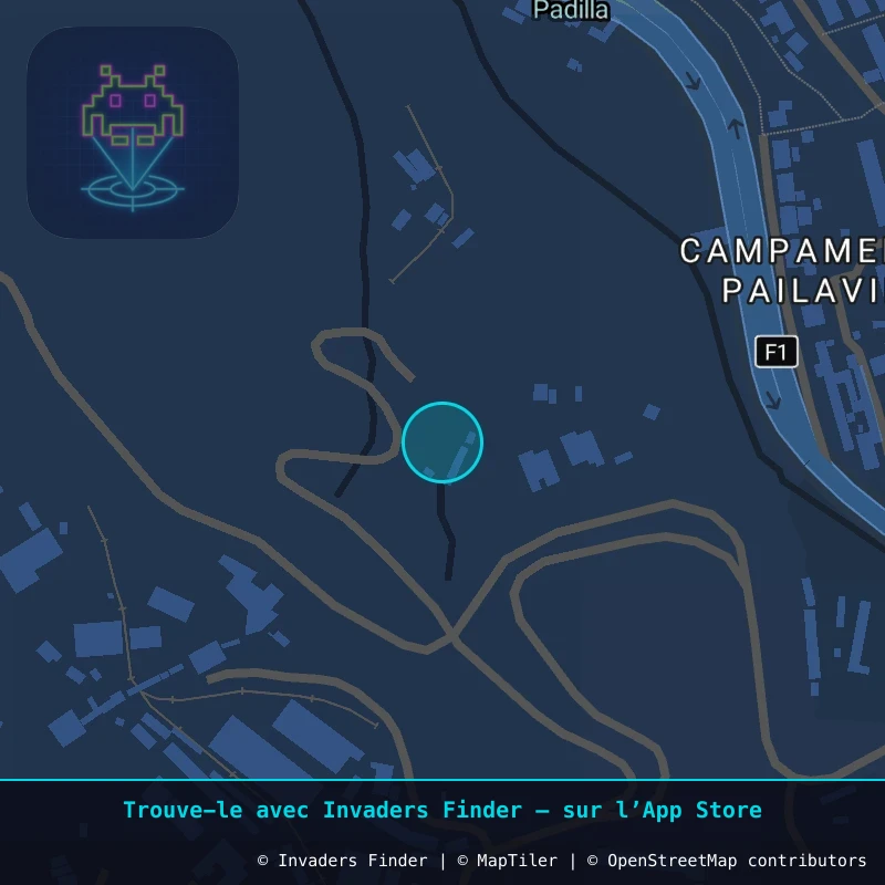 Zone approximative de l'invader POTI_13, dans le quartier Campamento Pailaviri, Potosí à Potosí. Emplacement exact disponible dans l'app Invaders Finder.