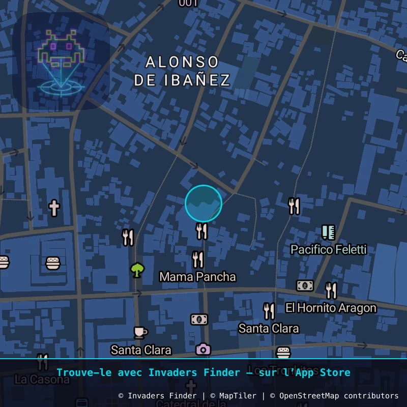 Zone approximative de l'invader POTI_44, dans le quartier Villa Santiago, Potosí à Potosí. Emplacement exact disponible dans l'app Invaders Finder.