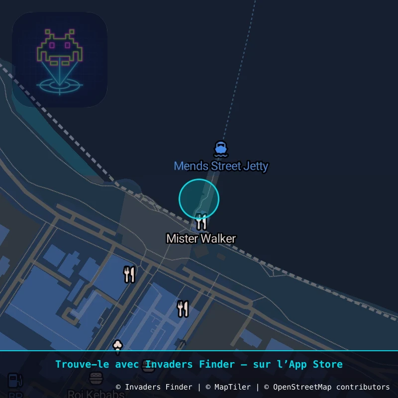 Zone approximative de l'invader PRT_24, dans le quartier South Perth à Perth. Emplacement exact disponible dans l'app Invaders Finder.