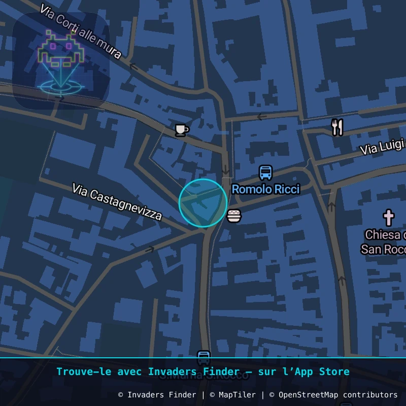 Zone approximative de l'invader RA_02, dans le quartier San Rocco, Ravenne à Ravenne. Emplacement exact disponible dans l'app Invaders Finder.