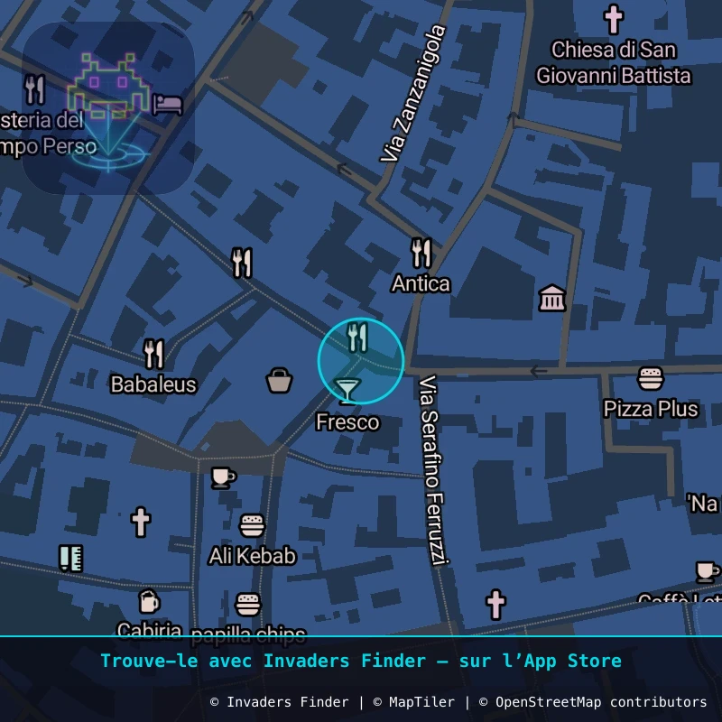 Zone approximative de l'invader RA_04, dans le quartier San Rocco, Ravenne à Ravenne. Emplacement exact disponible dans l'app Invaders Finder.