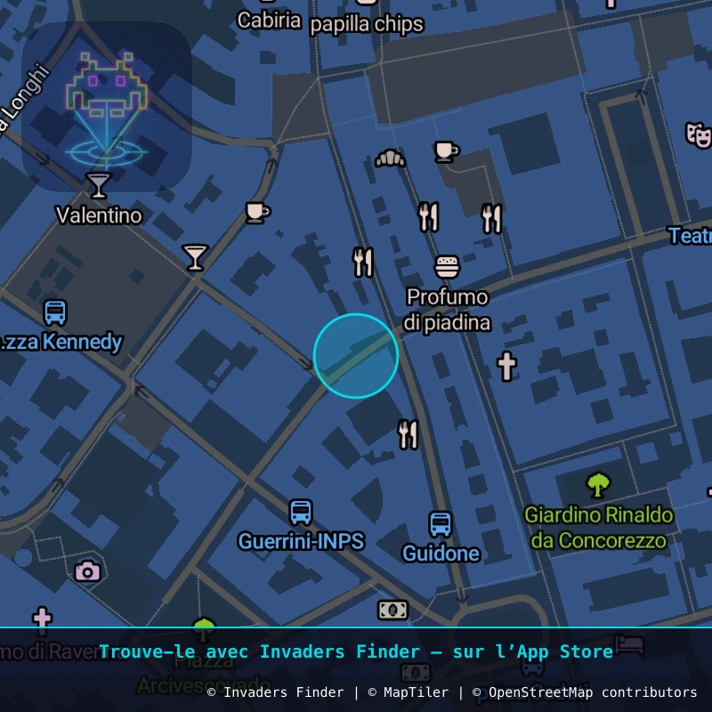 Zone approximative de l'invader RA_06, dans le quartier San Rocco, Ravenne à Ravenne. Emplacement exact disponible dans l'app Invaders Finder.