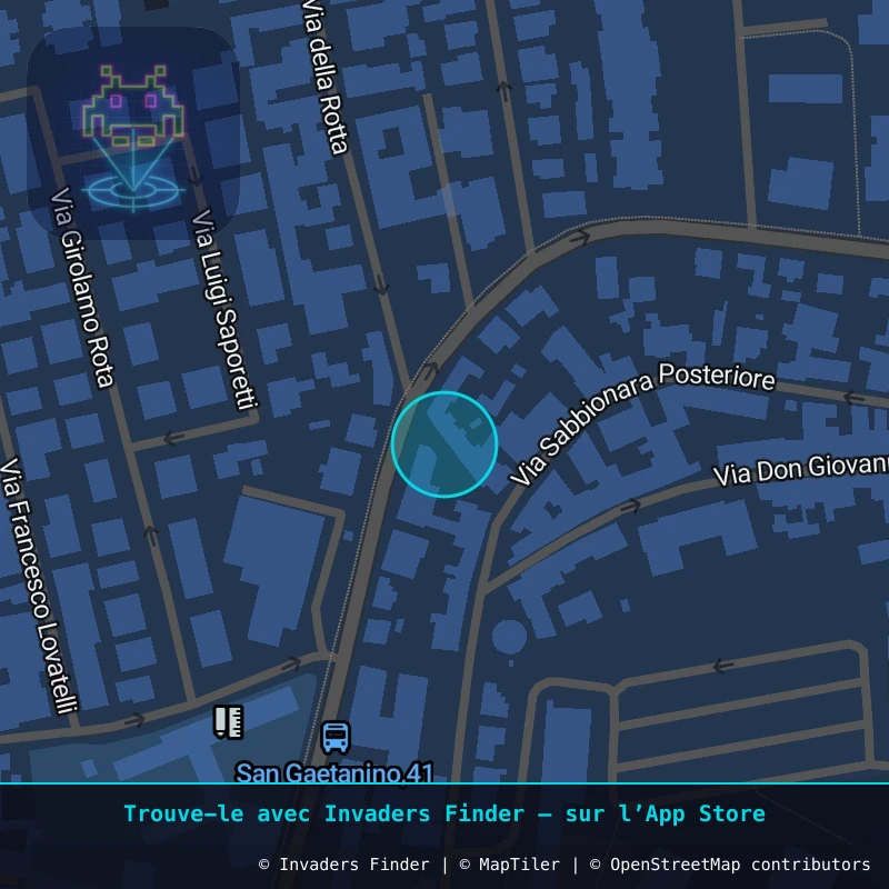 Zone approximative de l'invader RA_13, dans le quartier San Rocco, Ravenne à Ravenne. Emplacement exact disponible dans l'app Invaders Finder.