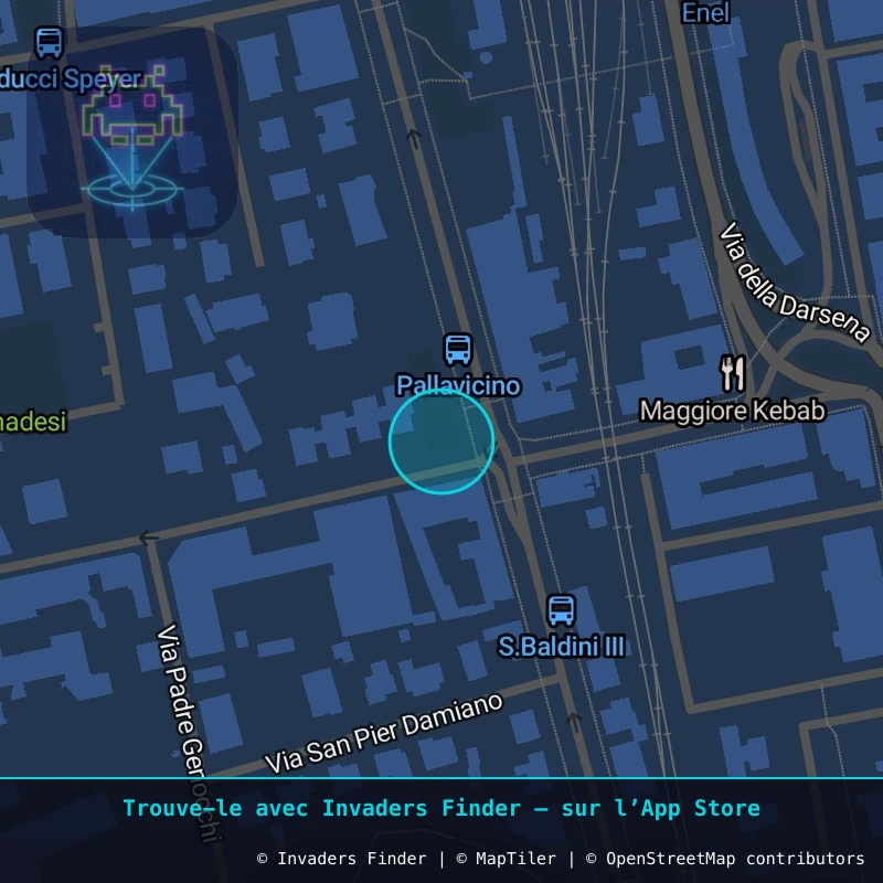 Zone approximative de l'invader RA_22, dans le quartier San Rocco, Ravenne à Ravenne. Emplacement exact disponible dans l'app Invaders Finder.
