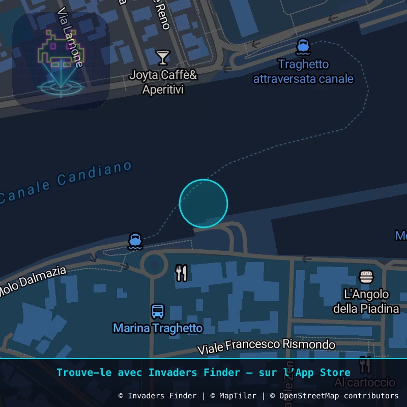 Zone approximative de l'invader RA_31, dans le quartier Quartier inconnu, Ravenne à Ravenne. Emplacement exact disponible dans l'app Invaders Finder.