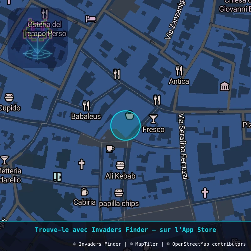 Zone approximative de l'invader RA_33, dans le quartier San Rocco, Ravenne à Ravenne. Emplacement exact disponible dans l'app Invaders Finder.