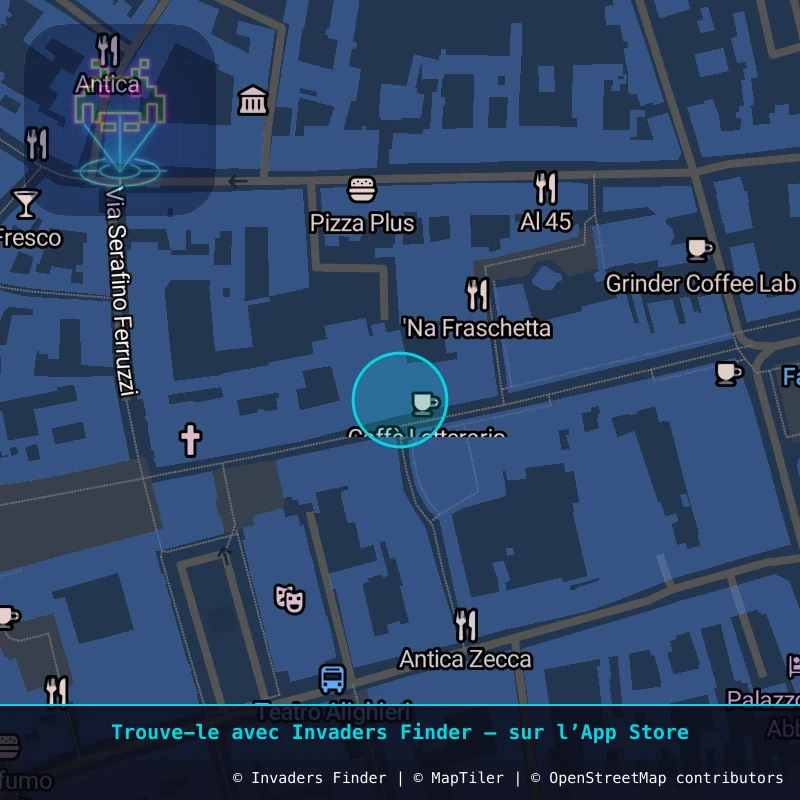 Zone approximative de l'invader RA_36, dans le quartier San Rocco, Ravenne à Ravenne. Emplacement exact disponible dans l'app Invaders Finder.