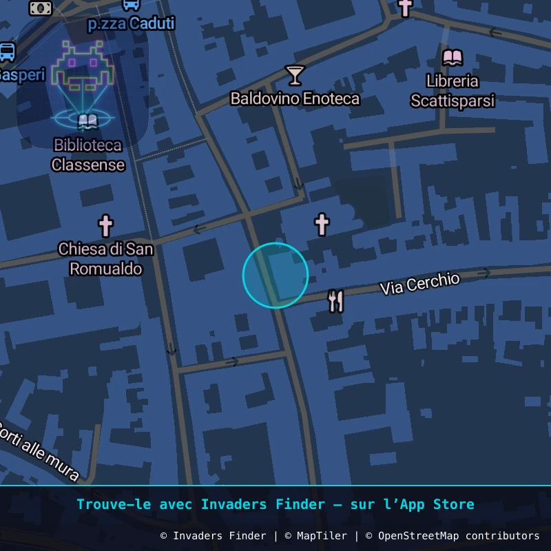 Zone approximative de l'invader RA_39, dans le quartier San Rocco, Ravenne à Ravenne. Emplacement exact disponible dans l'app Invaders Finder.