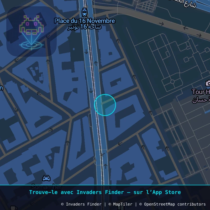 Zone approximative de l'invader RBA_18, dans le quartier Quartier Océan, Rabat à Rabat. Emplacement exact disponible dans l'app Invaders Finder.