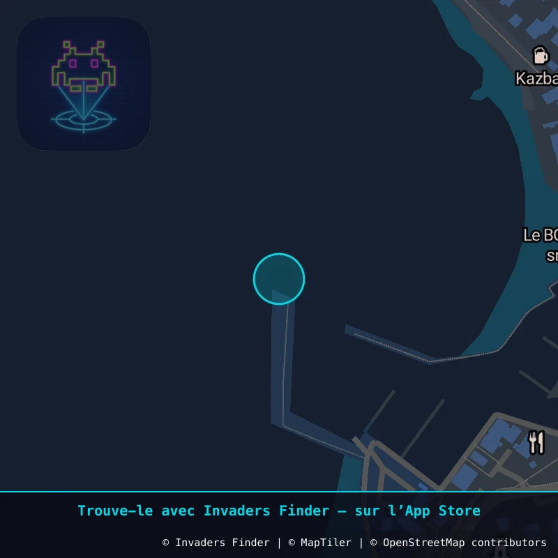 Zone approximative de l'invader REUN_01, dans le quartier Quartier Carosse, Saint-Gilles-les-Bains à La Réunion. Emplacement exact disponible dans l'app Invaders Finder.