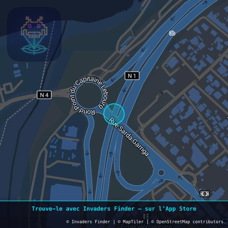 Zone approximative de l'invader REUN_04, dans le quartier Bœuf Mort, La Possession à La Réunion. Emplacement exact disponible dans l'app Invaders Finder.