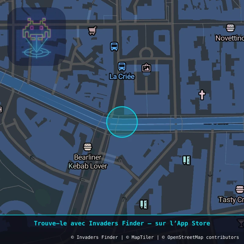 Zone approximative de l'invader RN_03, dans le quartier Centre-Ville, Rennes à Rennes. Emplacement exact disponible dans l'app Invaders Finder.