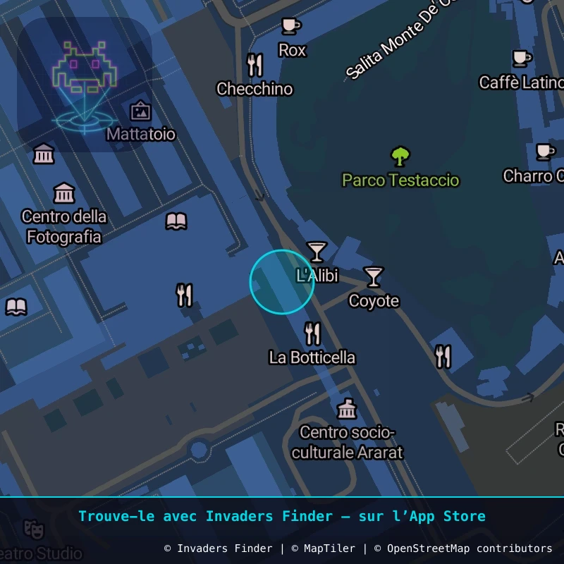 Zone approximative de l'invader ROM_10, dans le quartier San Paolo, Rome à Rome. Emplacement exact disponible dans l'app Invaders Finder.