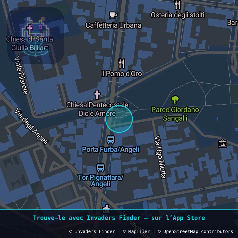 Zone approximative de l'invader ROM_11, dans le quartier Vigne Alessandrine, Rome à Rome. Emplacement exact disponible dans l'app Invaders Finder.