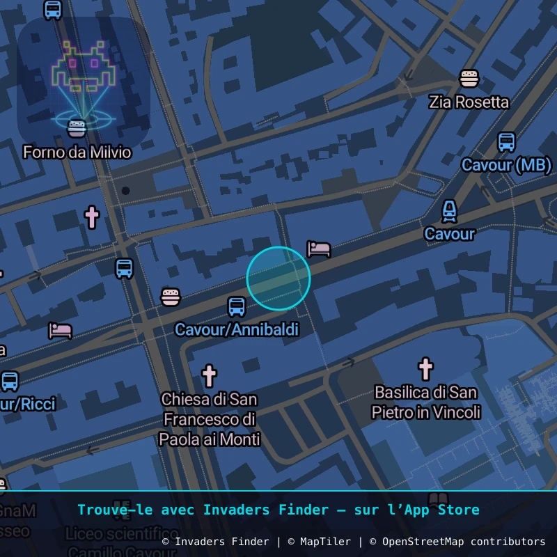 Zone approximative de l'invader ROM_25, dans le quartier Trastevere, Rome à Rome. Emplacement exact disponible dans l'app Invaders Finder.