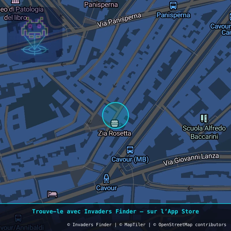 Zone approximative de l'invader ROM_30, dans le quartier Municipio Roma V à Rome. Emplacement exact disponible dans l'app Invaders Finder.
