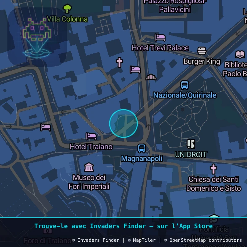 Zone approximative de l'invader ROM_34, dans le quartier Trastevere, Rome à Rome. Emplacement exact disponible dans l'app Invaders Finder.