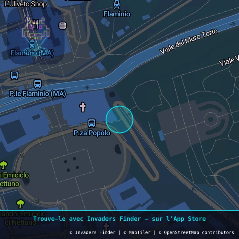 Zone approximative de l'invader ROM_36, dans le quartier Pinciano, Rome à Rome. Emplacement exact disponible dans l'app Invaders Finder.