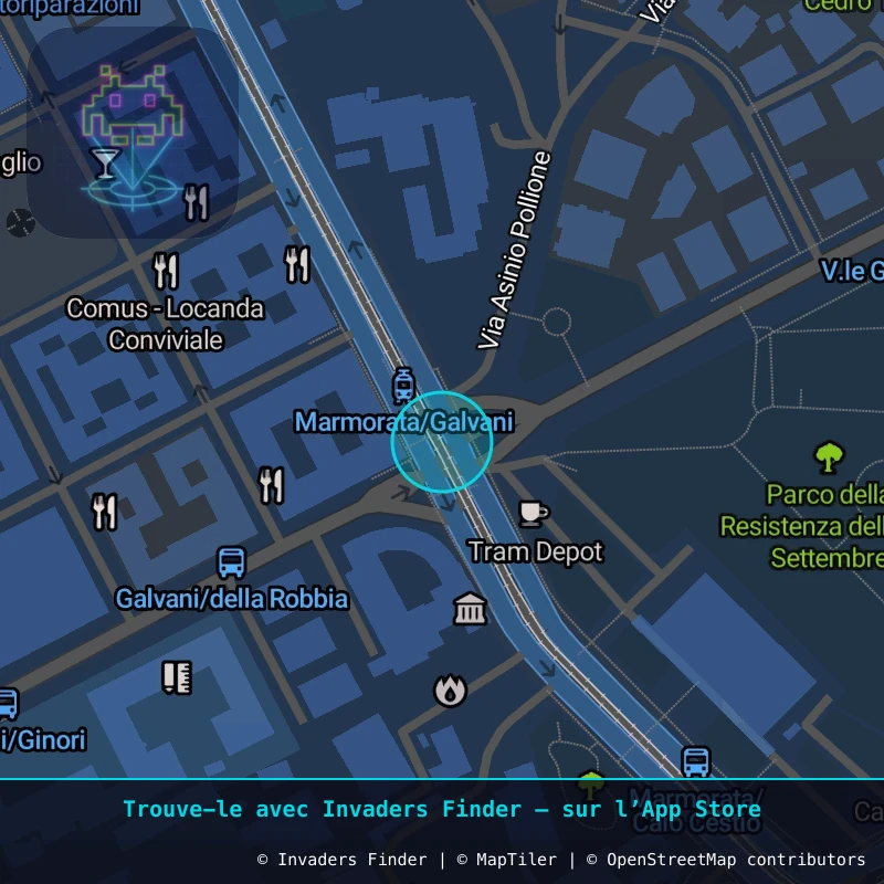 Zone approximative de l'invader ROM_53, dans le quartier Trastevere, Rome à Rome. Emplacement exact disponible dans l'app Invaders Finder.