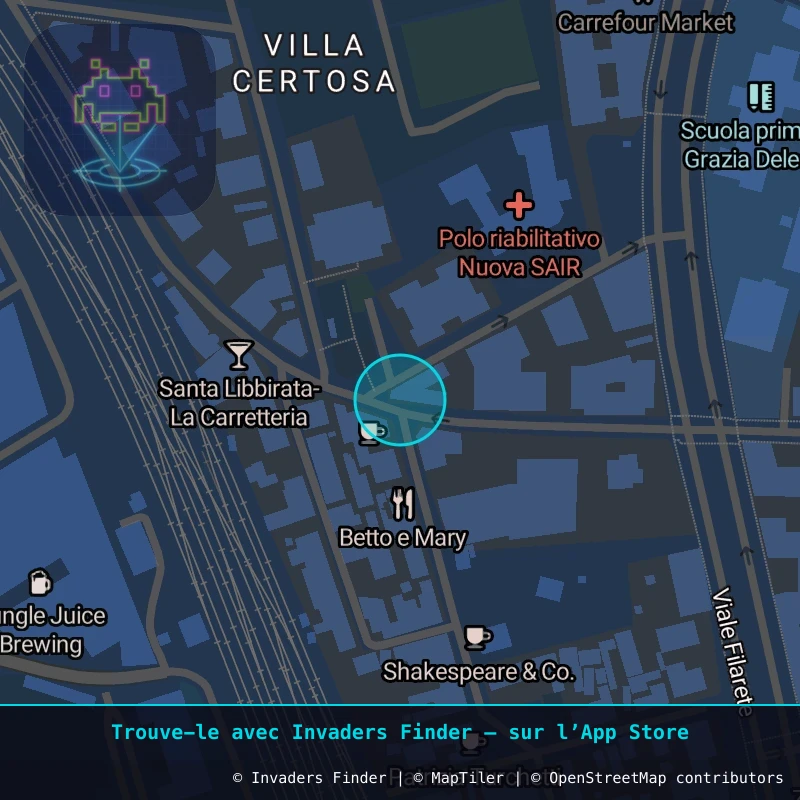 Zone approximative de l'invader ROM_62, dans le quartier Vigne Alessandrine, Rome à Rome. Emplacement exact disponible dans l'app Invaders Finder.