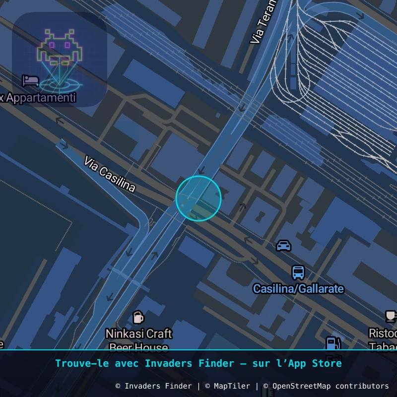 Zone approximative de l'invader ROM_63, dans le quartier Municipio Roma V à Rome. Emplacement exact disponible dans l'app Invaders Finder.