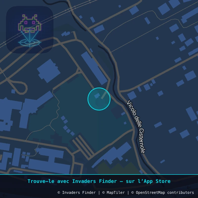 Zone approximative de l'invader ROM_70, dans le quartier Centre-ville, Frascati à Rome. Emplacement exact disponible dans l'app Invaders Finder.