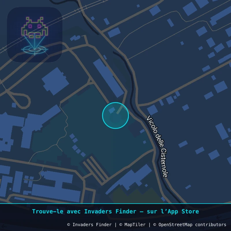 Zone approximative de l'invader ROM_71, dans le quartier Centre-ville, Frascati à Rome. Emplacement exact disponible dans l'app Invaders Finder.