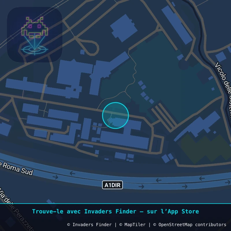 Zone approximative de l'invader ROM_73, dans le quartier Centre-ville, Frascati à Rome. Emplacement exact disponible dans l'app Invaders Finder.