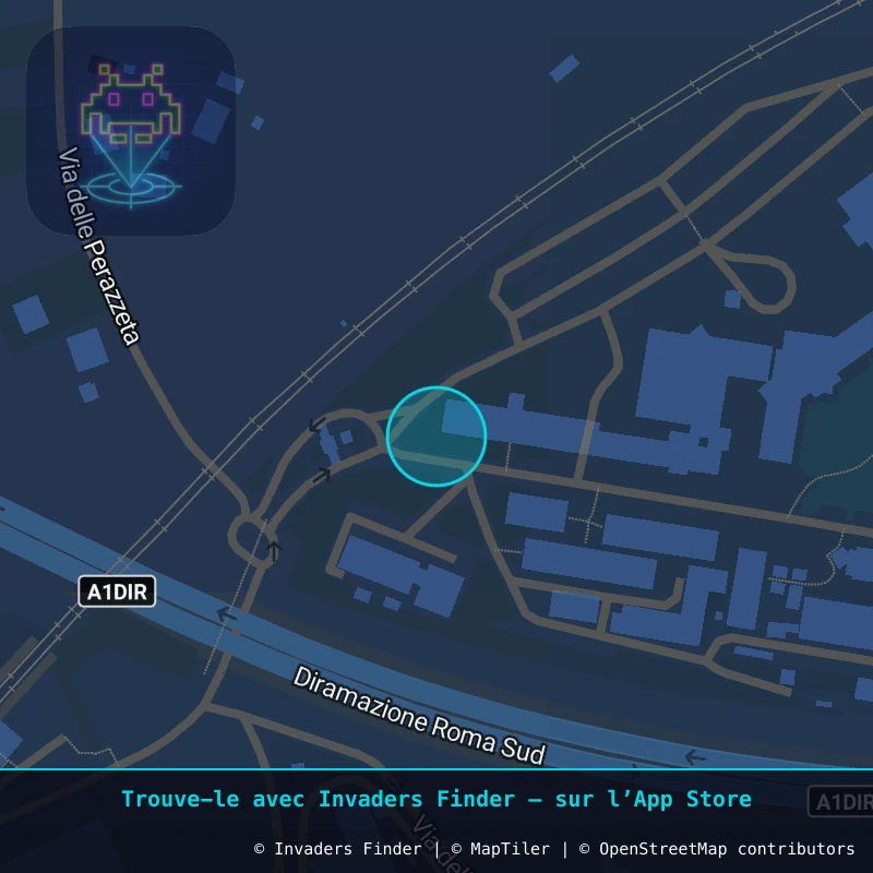 Zone approximative de l'invader ROM_75, dans le quartier Centre-ville, Frascati à Rome. Emplacement exact disponible dans l'app Invaders Finder.