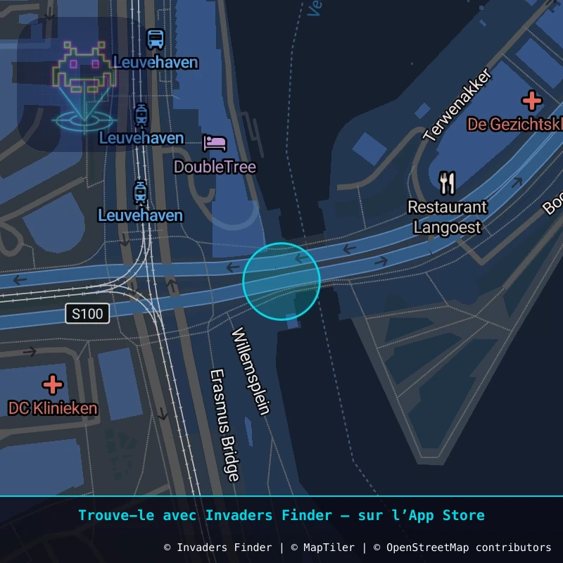 Zone approximative de l'invader RTD_02, dans le quartier Cool, Rotterdam à Rotterdam. Emplacement exact disponible dans l'app Invaders Finder.